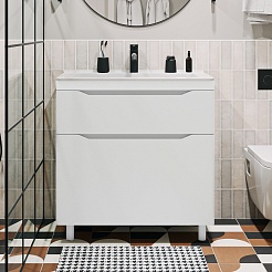 Vivon Тумба с раковиной Shelly 80 белая матовая – фотография-1